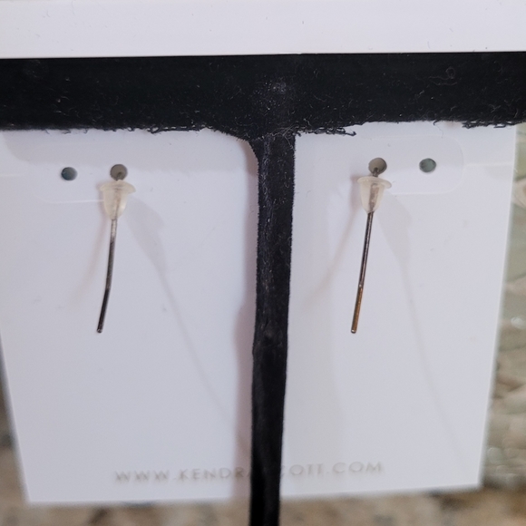 Kendra Scott Crushed Black Pearl Earrings Antique Silver